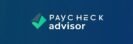 paycheck advisor banner logo – blue background with white and green text