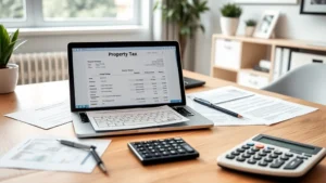 bossier parish tax assessor - A professional, modern home office with a laptop displaying a property tax state