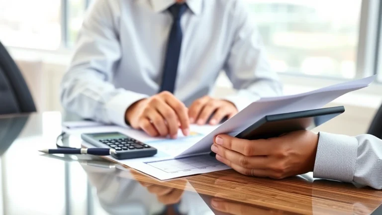 california - use tax - A professional accountant reviewing financial documents and calculator on a mode