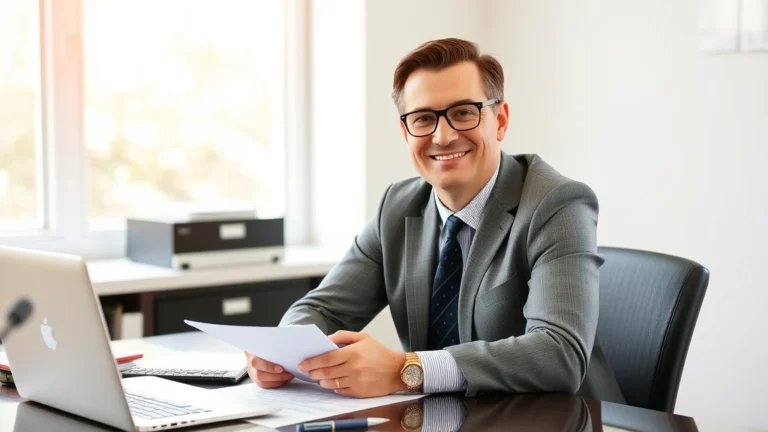 city of waterbury tax collector - Professional financial advisor or tax expert sitting at a desk with property tax