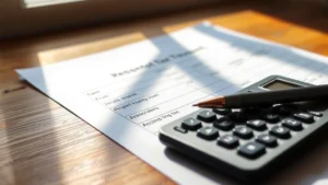 hunterdon county nj real estate tax bill - A close-up of a residential property tax assessment document with a calculator a