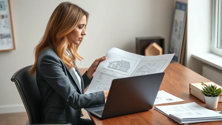 jefferson parish tax assessor - Photorealistic image of a professional woman reviewing property documents and bl