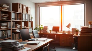 kern tax collector - A professional tax collector's office workspace with organized filing systems