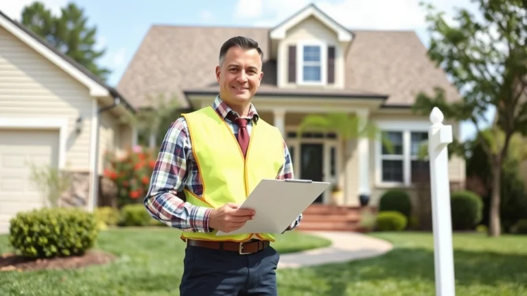 lincoln parish tax assessor - A professional property assessor holding a clipboard standing in front of a resi