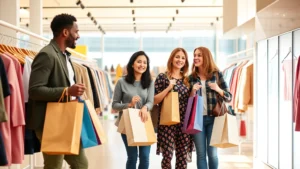 maryland tax free week 2025 - A diverse family of four shopping in a bright, modern retail store during daytim