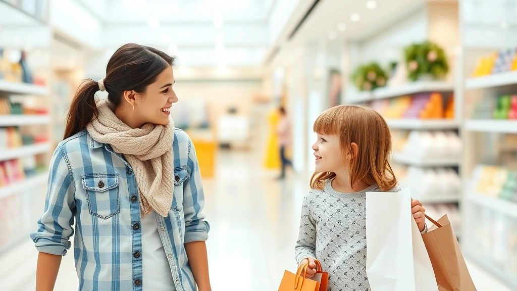 maryland tax free week 2025 - A parent and two children shopping together in a bright