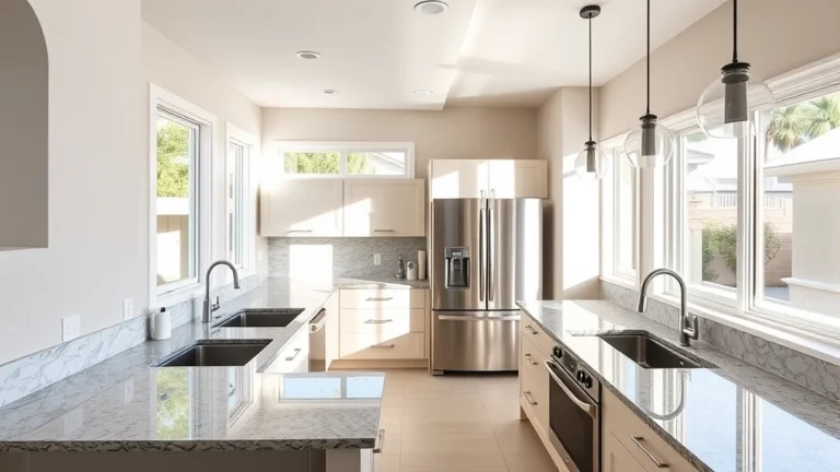 mello roos tax - A clean, modern kitchen in a newly built California home with natural light stre