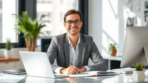 morris county tax records - A professional sitting at a desk in a bright