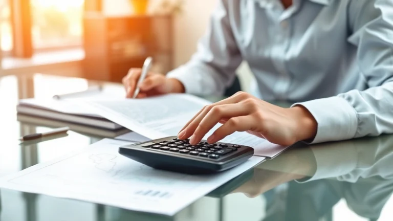 nj exit tax - Professional financial advisor reviewing documents at a modern desk with a New J