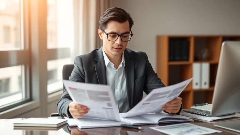 pre tax or roth - A professional person in business casual attire sitting at a modern desk, review