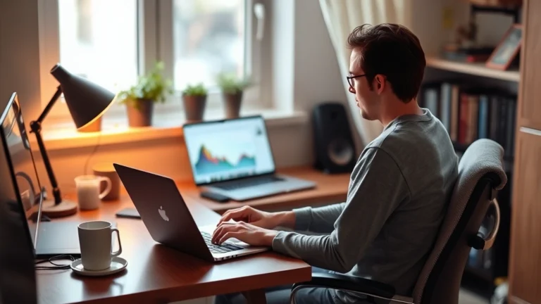 rhode island state tax refund - A person sitting at a home desk with a laptop