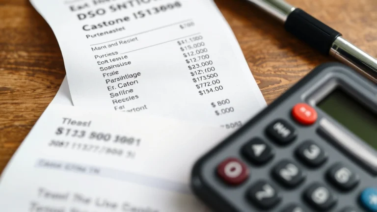 riverside sales tax - A close-up of a receipt showing itemized purchases with a calculator and pen nea