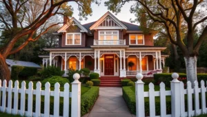 sonoma county property tax - Photorealistic wide-angle shot of a beautiful Sonoma County Victorian home with
