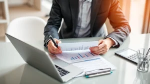 tax multiplier formula - A professional accountant or financial advisor reviewing tax documents and econo