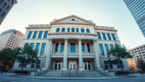 tax sales auction property charlotte nc - Professional wide-angle photograph of Mecklenburg County Courthouse exterior in