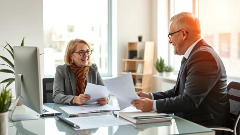 tax sheltered annuity - Professional financial advisor meeting with a teacher in a bright, modern office