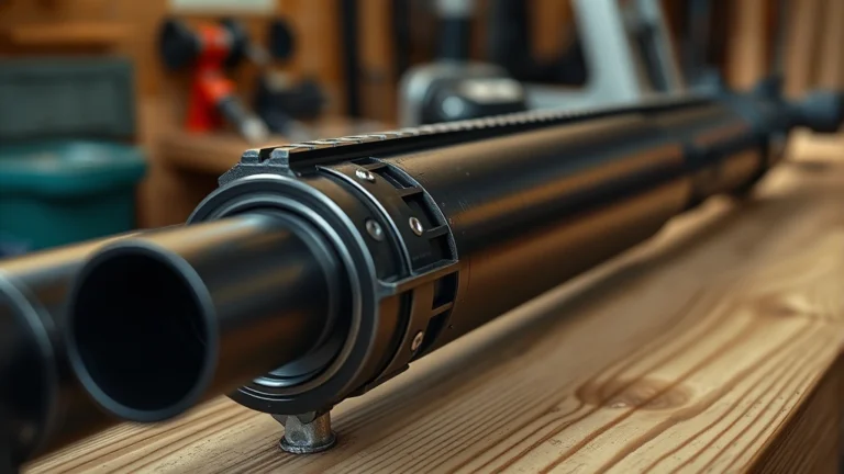 tax stamp for suppressor - Professional close-up of a firearm suppressor component on a wooden workbench wi