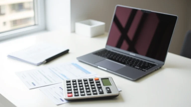 tax topic 152 good or bad - A professional, minimalist workspace with a laptop, calculator, and organized ta