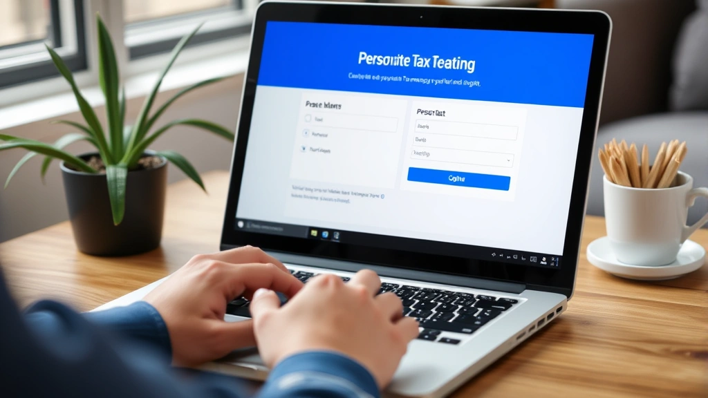 tax topic 152 meaning - 
Person using laptop to update personal tax information online with secure login