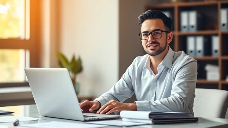 what is schedule 1 tax form - Professional CPA or tax advisor sitting at a desk with a laptop and organized ta