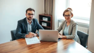 who claims child on taxes with 50/50 custody - A calm, professional divorced couple sitting at opposite ends of a wooden table