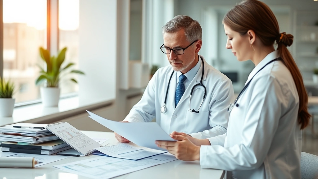 5498-sa tax form - 
Modern healthcare professional reviewing patient records alongside financial pl