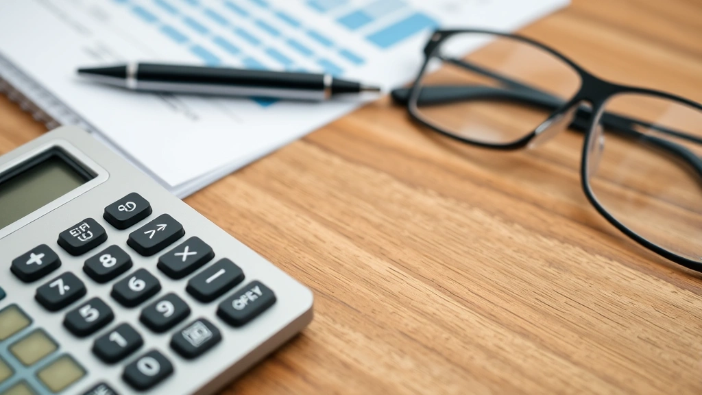 75k a year is how much a month after taxes - 
Close-up of calculator with financial documents, pen, and glasses arranged on w