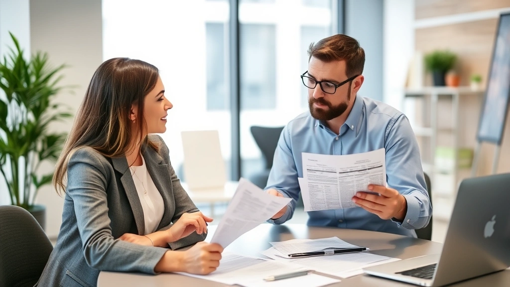8332 tax form - 
Accountant or CPA explaining tax forms to a client during a consultation meetin