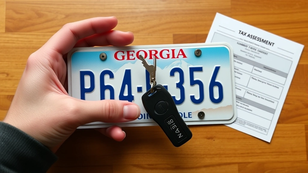 ad valorem tax for georgia vehicles - 
Hands holding vehicle keys with Georgia registration plate and tax assessment n