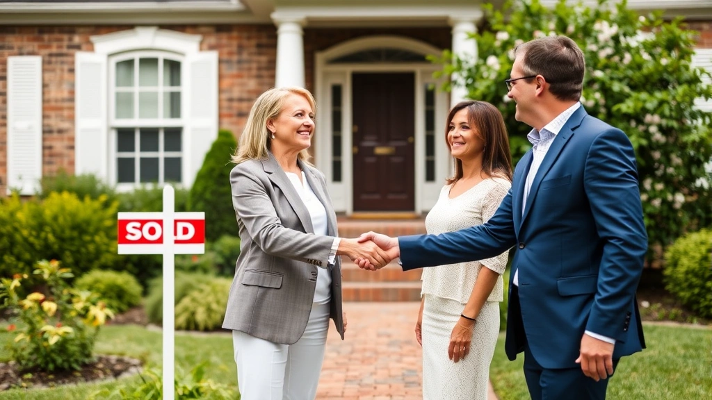ad valorem tax ga - 
Real estate agent and client shaking hands in front of Georgian home with &#821