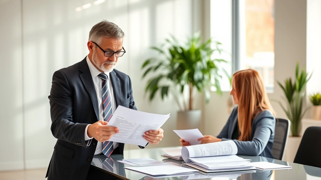 aiken tax office - 
CPA or tax professional in business attire explaining tax forms to client in br