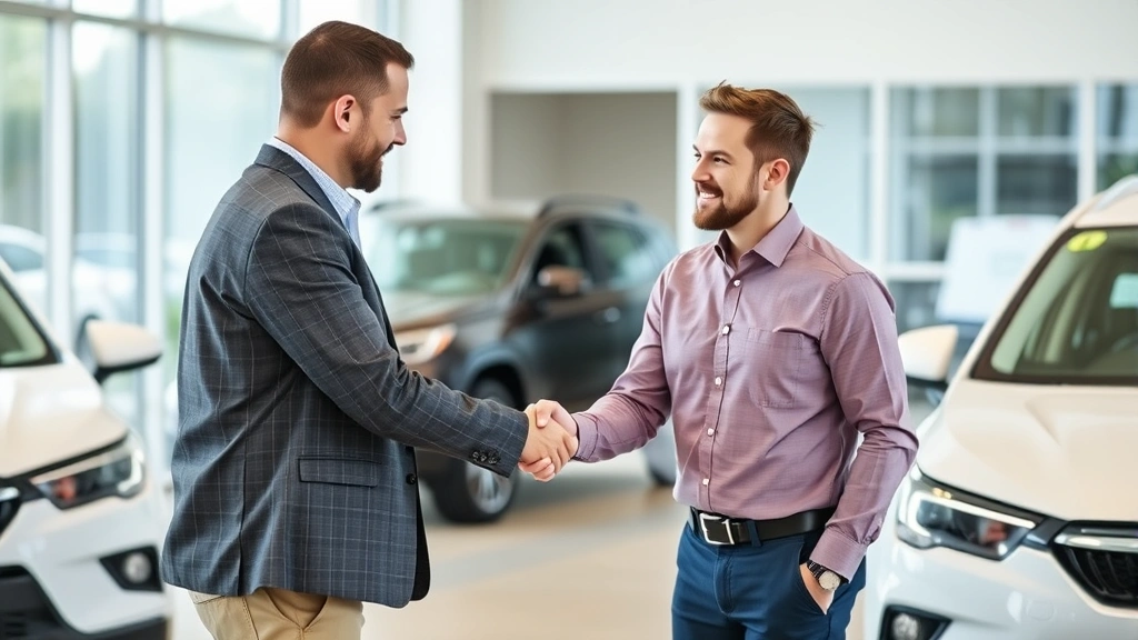 alabama auto sales tax - 
Customer and dealership manager shaking hands after successful vehicle purchase