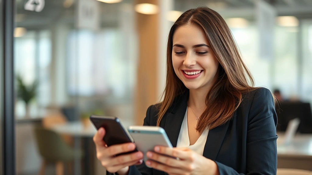 alabama income tax refund status - 
Happy professional receiving direct deposit notification on banking app, reliev