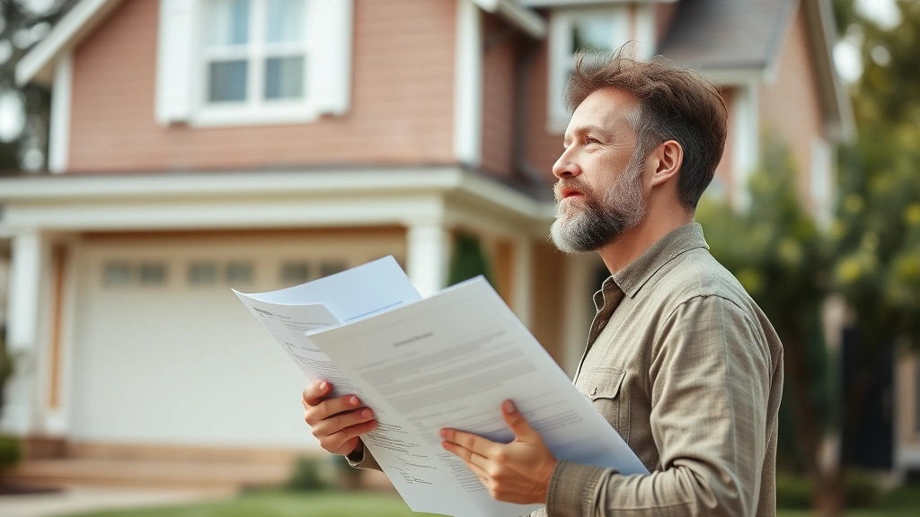 alief isd tax office -
Diverse homeowner standing in front of their house holding property appraisal d