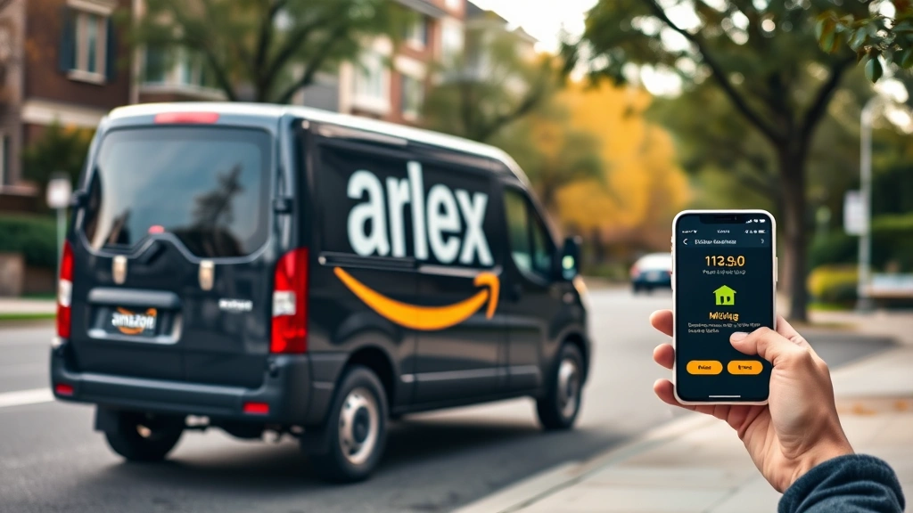 amazon flex tax forms - 
Amazon Flex delivery vehicle parked with driver tracking mileage on smartphone 
