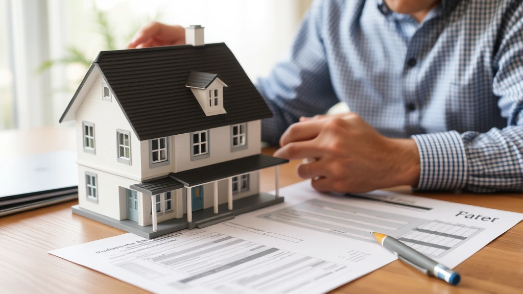 anaheim tax rate -
Homeowner reviewing property tax bill with house model and assessment documents