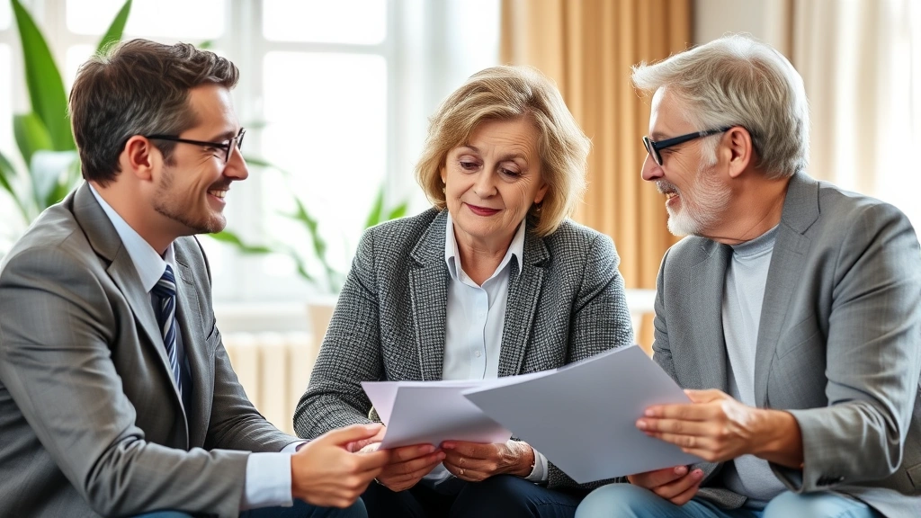 anaheim tax rate -
Financial advisor meeting with couple discussing retirement contributions and t