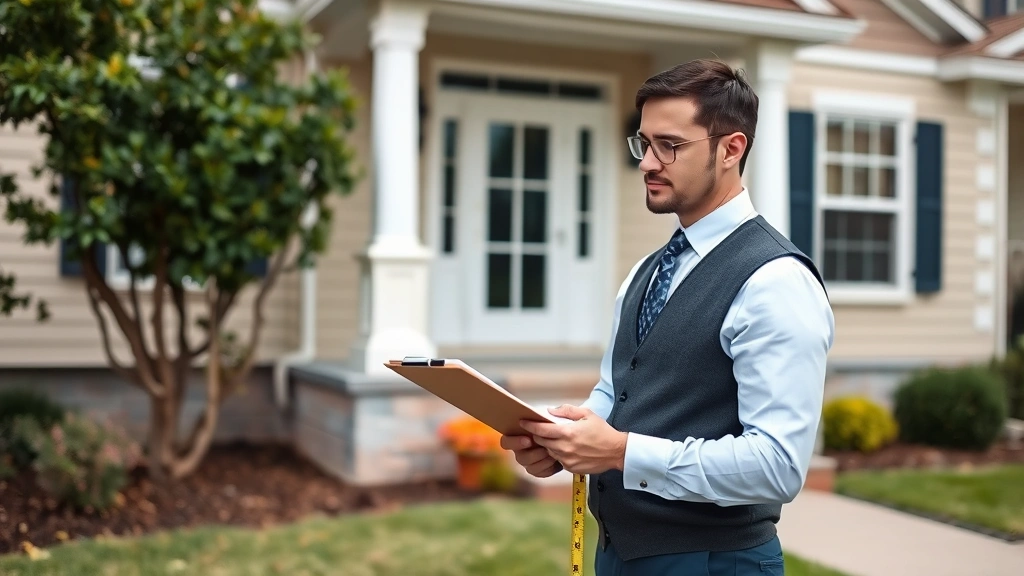 ann arbor property tax - 
Real estate appraiser or assessor taking measurements and notes outside residen