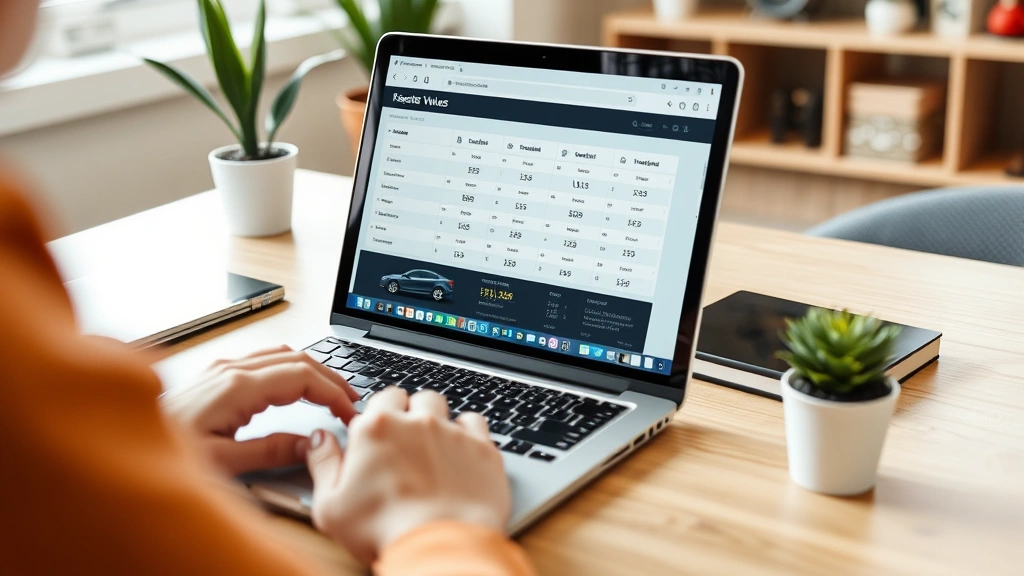 arkansas auto sales tax - 
Person using laptop to research vehicle values and pricing information in home 