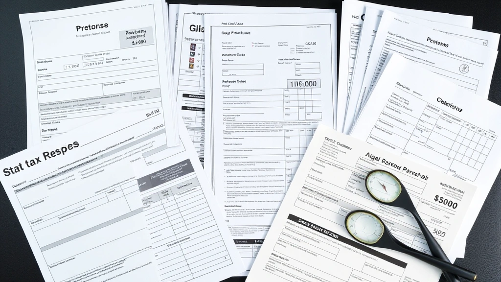 arkansas car sales tax - 
Overhead view of vehicle purchase paperwork, registration forms, and state tax 