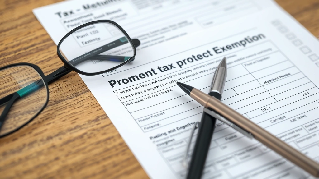 arlington va property tax - 
Closeup of property tax bill and exemption forms with pen and reading glasses o