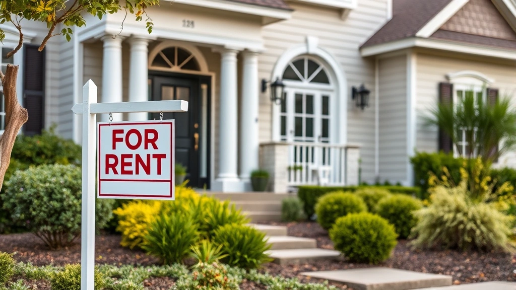 augusta rule taxes - 
Elegant residential home exterior with ‘For Rent’ sign, well-mainta