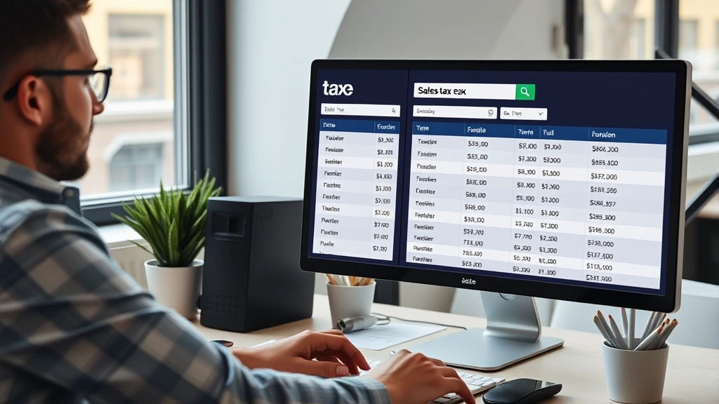 avalara tax codes -
Business owner checking sales tax rates on computer screen with multiple state