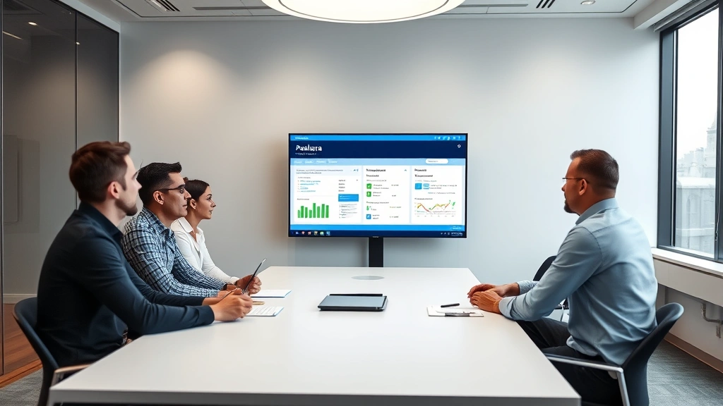 avalara tax codes -
Team meeting around conference table discussing tax strategy with Avalara softw