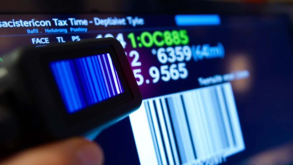 avalara tax codes -
Close-up of product barcode being scanned with digital tax code classification