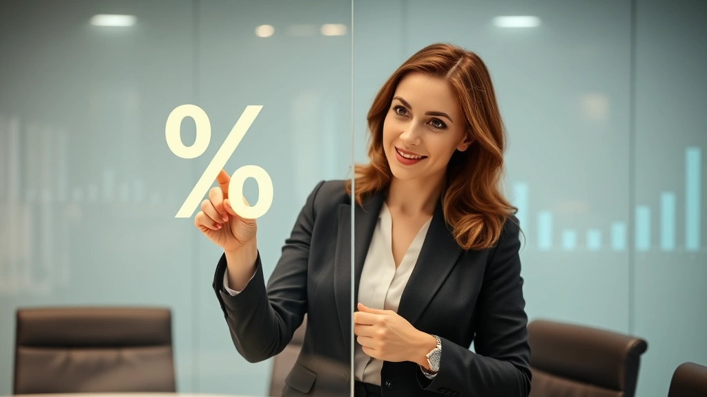 average tax rate formula - 
Businesswoman in blazer pointing at percentage symbol on glass board during fin