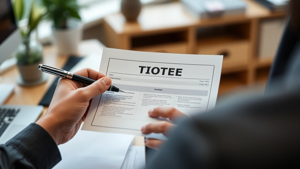 az sales tax car - 
Person holding vehicle title and registration documents with pen, sitting at ho