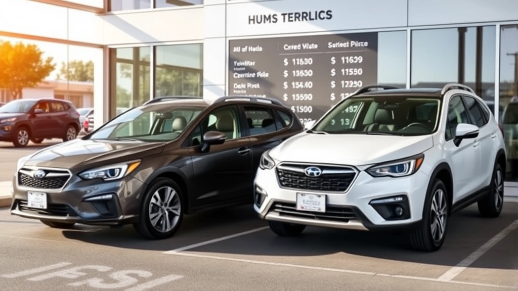 az sales tax car - 
Trade-in vehicle parked next to new car at dealership with price comparison cha