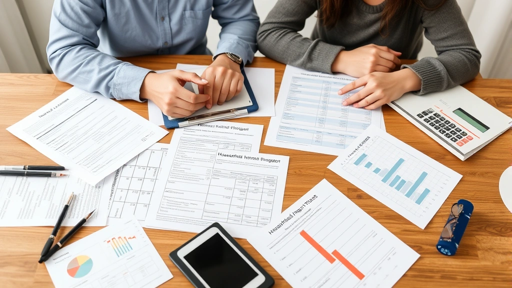 az sales tax tucson - 
Family reviewing household budget with tax forms and financial documents spread