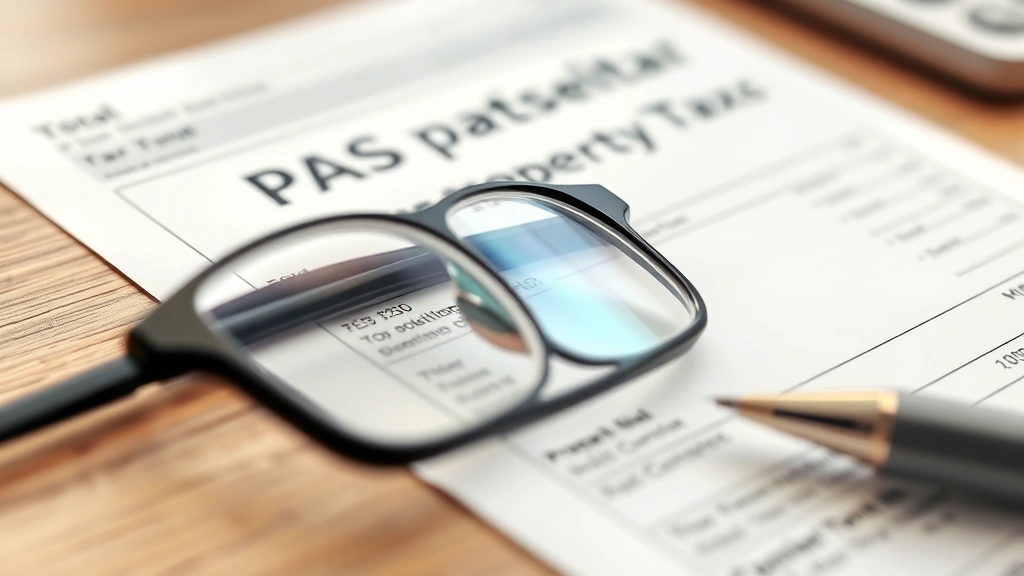 berkeley township tax collector -
Close-up of property tax bill and payment check on desk with reading glasses an